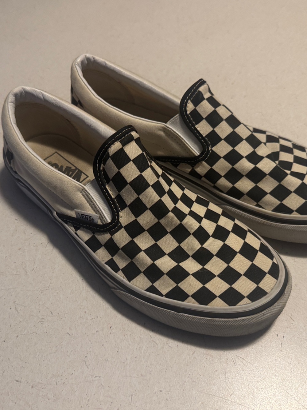Vans Slip-On Sneakers - Black & White Checkerboard